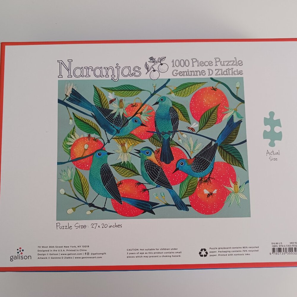 Naranjas Oranges and Birds Galison 1000 piece puzzle
